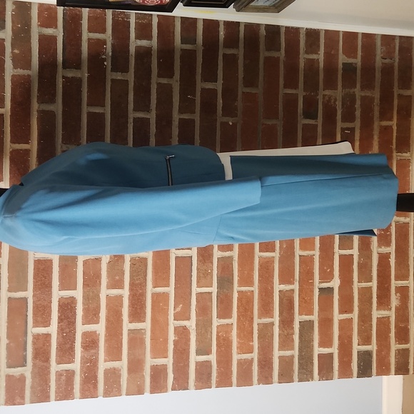 NWT Nine West Light Blue Satin Lined Blazer W Matching Skirt Set, Size 2 - Picture 5 of 11